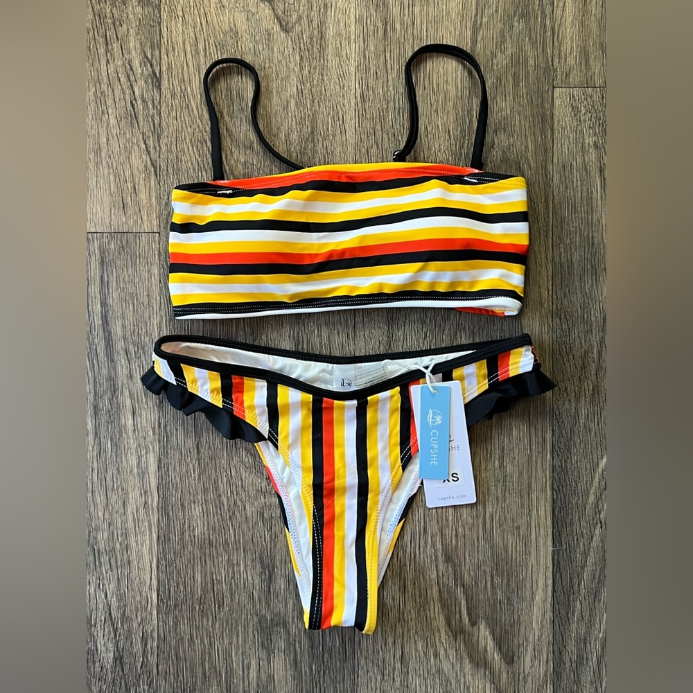 Cupshe Size Xs Striped Bikini